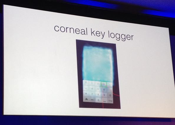 corneal key logging selfie PIN extract biometrics