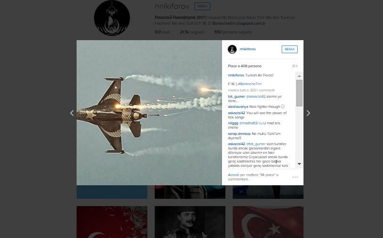 Turkish hackers instagram Russian account hacked 2