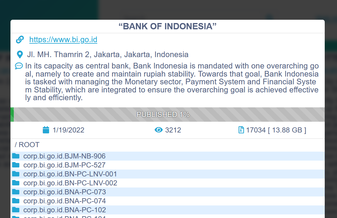 Conti ransomware gang started leaking files stolen from Bank Indonesia