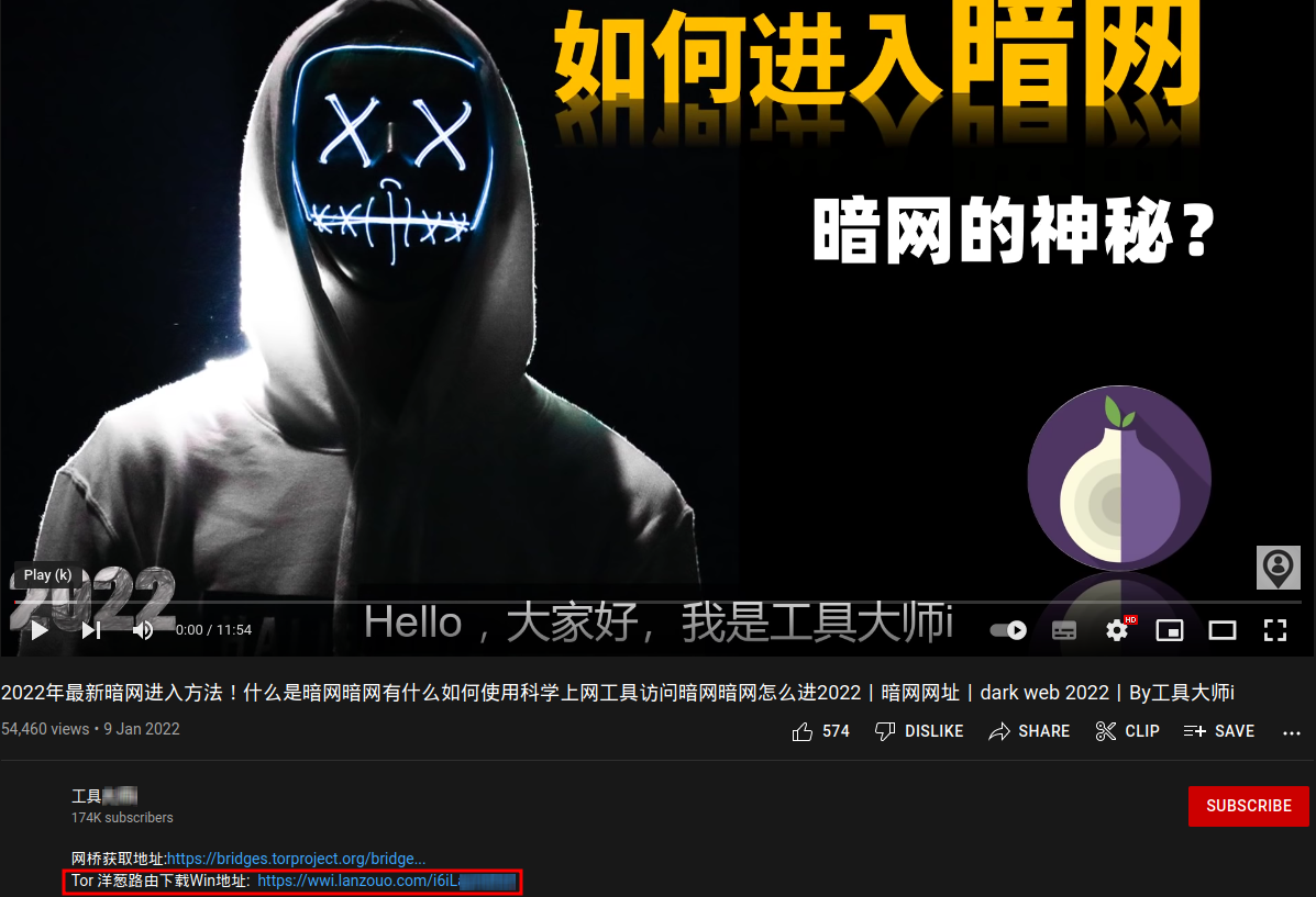 OnionPoison: malicious Tor Browser installer served through a popular Chinese YouTube channel